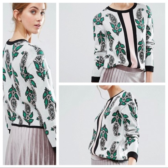 English Factory Sweaters - English Factory floral paisley pullover sweater